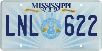 MS license plate LNL622