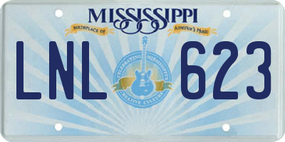 MS license plate LNL623