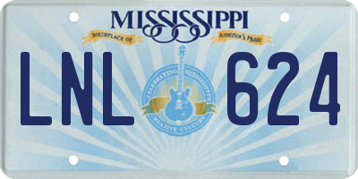 MS license plate LNL624