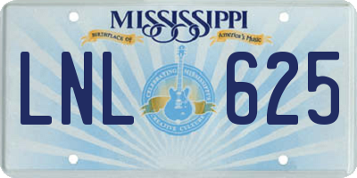 MS license plate LNL625
