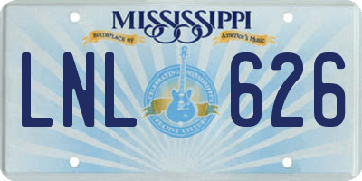 MS license plate LNL626