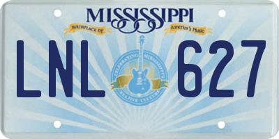 MS license plate LNL627