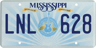 MS license plate LNL628