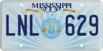 MS license plate LNL629