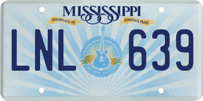 MS license plate LNL639