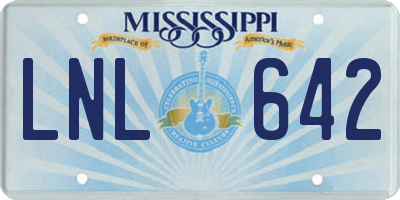 MS license plate LNL642