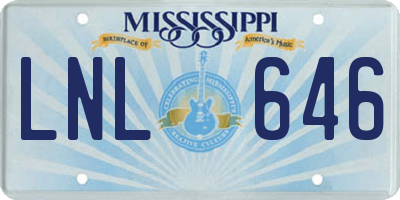MS license plate LNL646