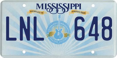 MS license plate LNL648