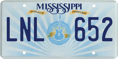 MS license plate LNL652