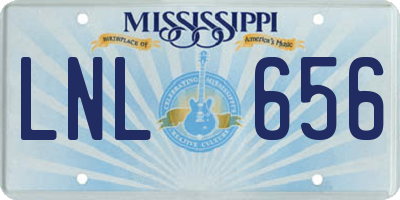 MS license plate LNL656