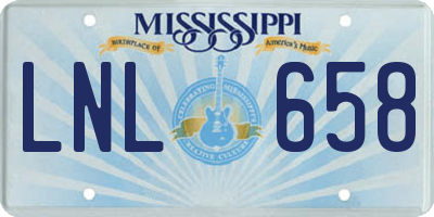 MS license plate LNL658