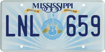 MS license plate LNL659