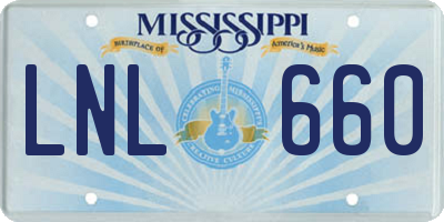MS license plate LNL660