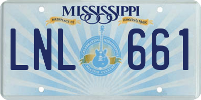 MS license plate LNL661