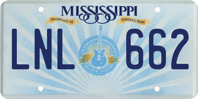 MS license plate LNL662