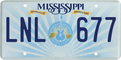 MS license plate LNL677