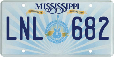 MS license plate LNL682