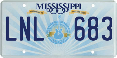 MS license plate LNL683