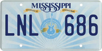 MS license plate LNL686