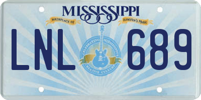 MS license plate LNL689