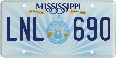 MS license plate LNL690