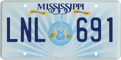 MS license plate LNL691