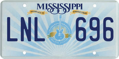 MS license plate LNL696