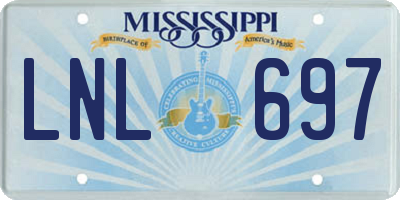 MS license plate LNL697