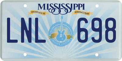 MS license plate LNL698