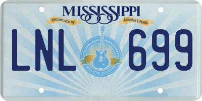 MS license plate LNL699