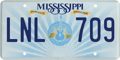 MS license plate LNL709
