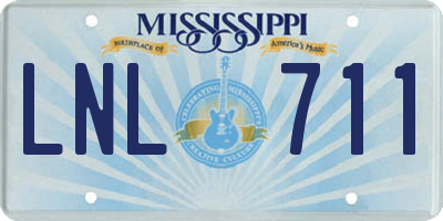 MS license plate LNL711