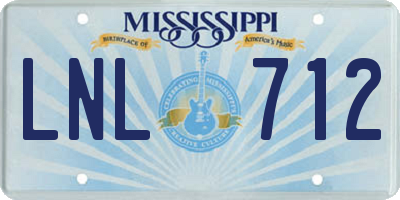 MS license plate LNL712
