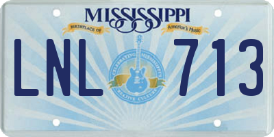 MS license plate LNL713