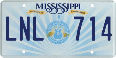 MS license plate LNL714