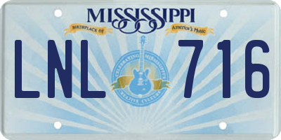 MS license plate LNL716