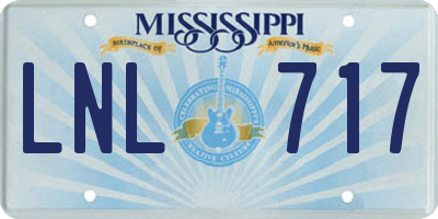 MS license plate LNL717