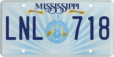 MS license plate LNL718