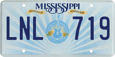 MS license plate LNL719