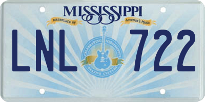 MS license plate LNL722