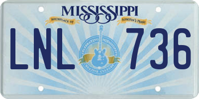 MS license plate LNL736