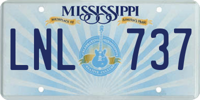 MS license plate LNL737