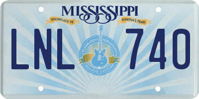 MS license plate LNL740