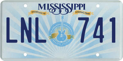 MS license plate LNL741