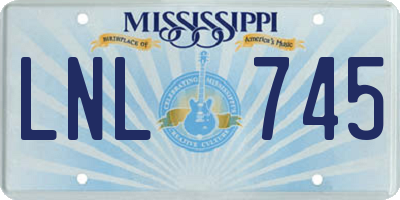 MS license plate LNL745