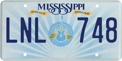MS license plate LNL748