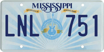 MS license plate LNL751