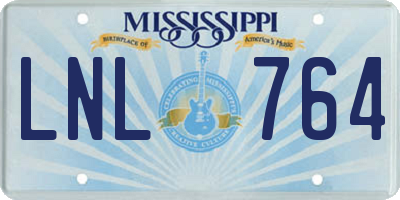 MS license plate LNL764