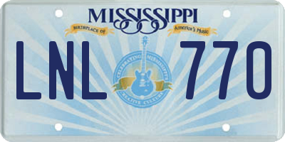 MS license plate LNL770