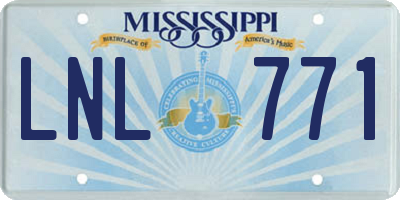 MS license plate LNL771